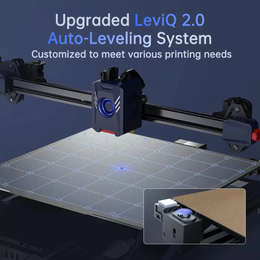 Anycubic Kobra 2 Max 3D Printer comes with LeviQ 2.0 Auto-Leveling Smart Z-Offset