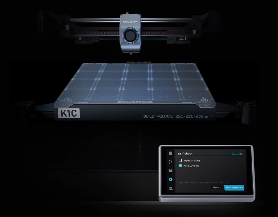 Creality K1C 3D Printer Features Auto Calibration with a Single Tap