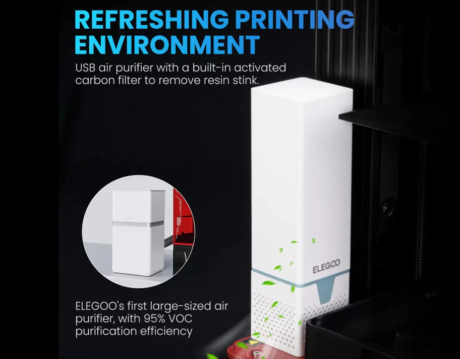 Elegoo Mars 4 Max MSLA Resin 3D Printer with 6K Mono LCD comes with Refreshing Printing Environment