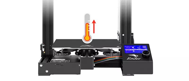 Creality ender 3 has an hotbed with heating-up to 100