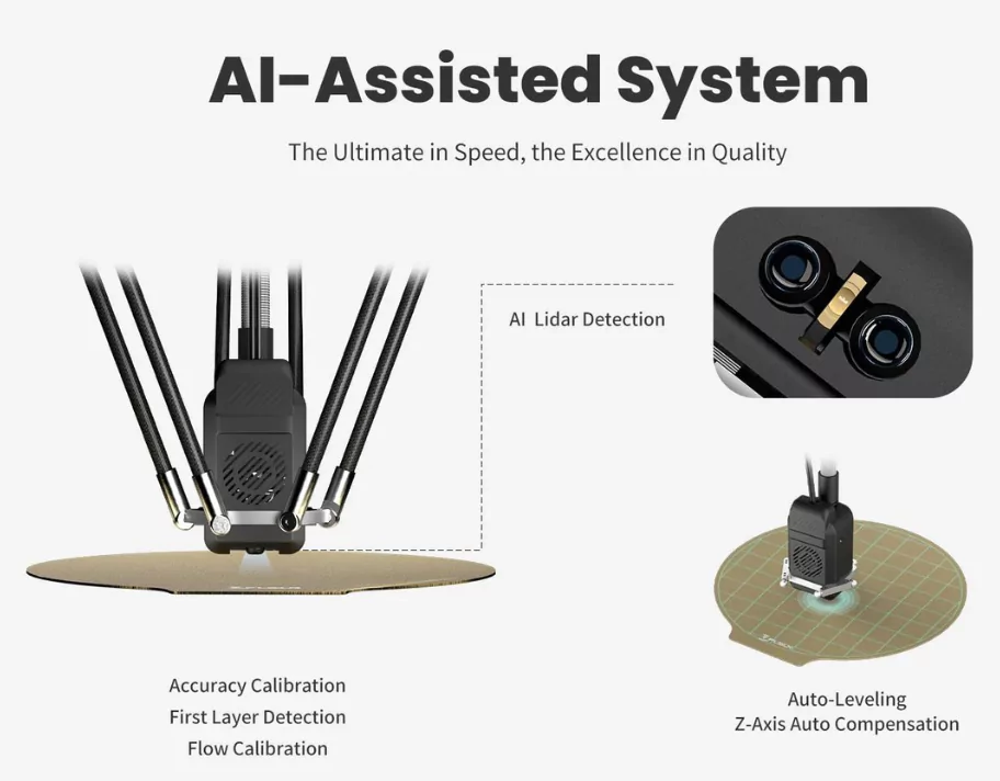 Flsun S1 3D Printer features a AutoLeveling & Calibration